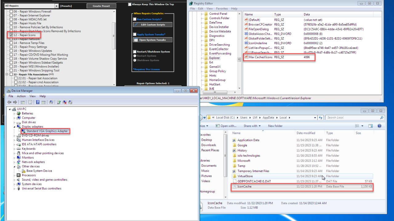 Windows 7 File Explorer Icons Not Displaying Properly