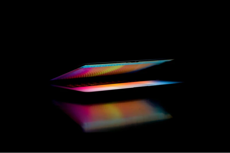 windows laptop half close